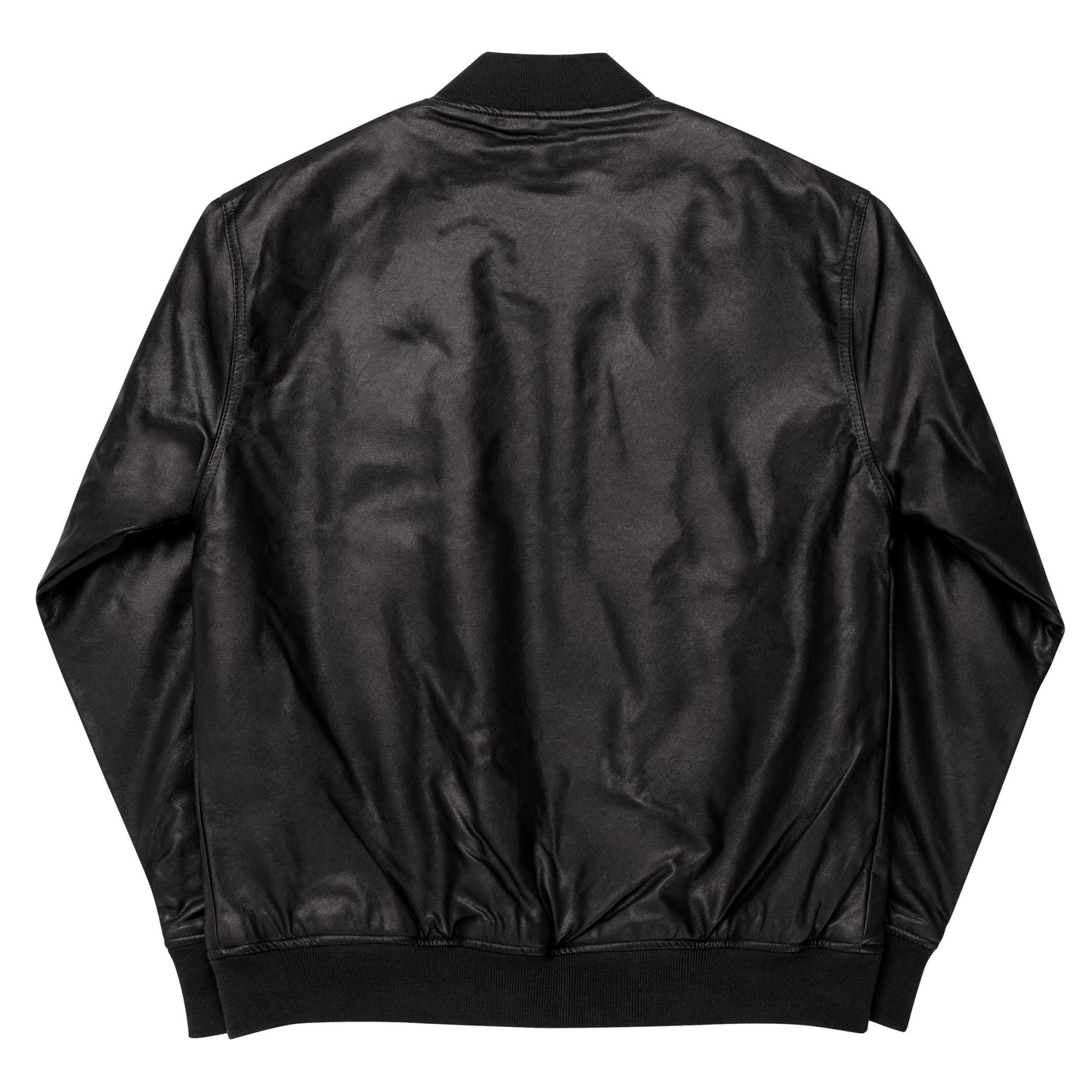Embroidered Leather Bomber Jacket